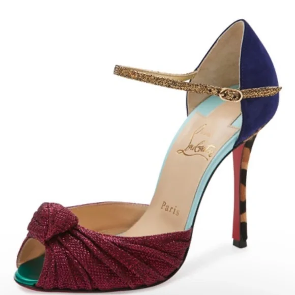 Christian Louboutin Shoes Like New Christian Louboutin Marchavekel Multicolor Heels Retail 995 Poshmark